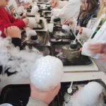 bubbling and foggy dry ice potion making